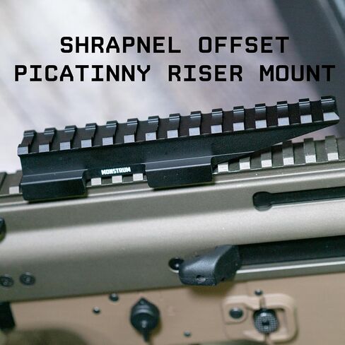 Monstrum Shrapnel Offset Picatinny Riser Mount مع قاعدة إيقاف الارتداد | 14 فتحة 5 بوصة in Saudi Arabia