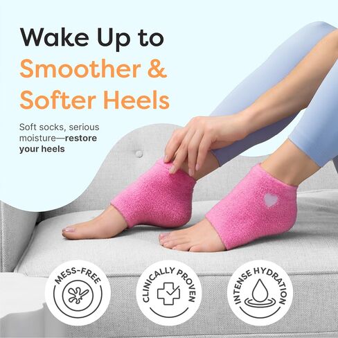 ZenToes Moisturizing Heel Socks 2 Pairs Gel Lined Toeless Spa Socks to Heal and Treat Dry, Cracked Heels While You Sleep (Regular, Black) in Saudi Arabia