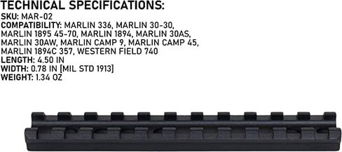 Monstrum Picatinny/Weaver Rail Mount for Marlin 336/1894/1895 Series Lever Action Rifles with Integrated Level Bubble | 0 MOA in Saudi Arabia