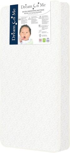 Dream On Me Nap Nest Baby Crib Mattress, GREENGUARD Gold, Made in USA | Waterproof Cover, 88 Coil Spring Support, BSA Verified, ASTM & CPSC Tested, Fits Full Size Crib and Toddler Bed 52"x28"x5" in Saudi Arabia