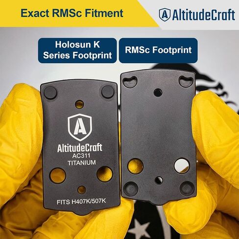 Precision Optic Adapter Plate for Glock 43X/48 MOS and Hellcat OSP Holosun 407K/507K, Mounting Plate for Holosun 407K/507K, Durable Titanium in Saudi Arabia
