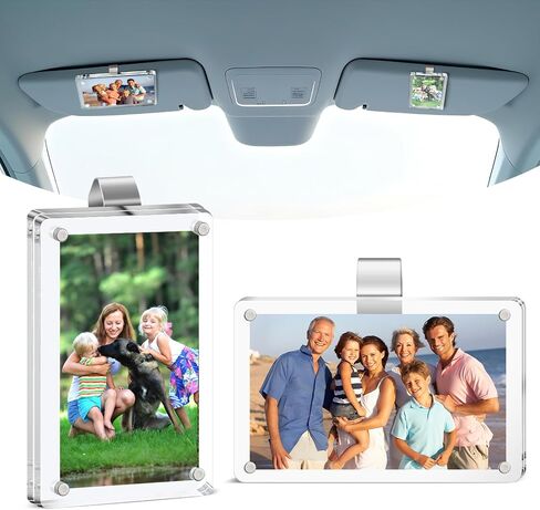 4 Pcs Car Picture Holder for Sun Visor, 2.4×3.5 Inch Acrylic Magnetic Visor Photo Clip for Car，Personalized Car Visor Accessories, Car Sunshade Photo Frame, Display Your Precious Memories on the Go in Saudi Arabia