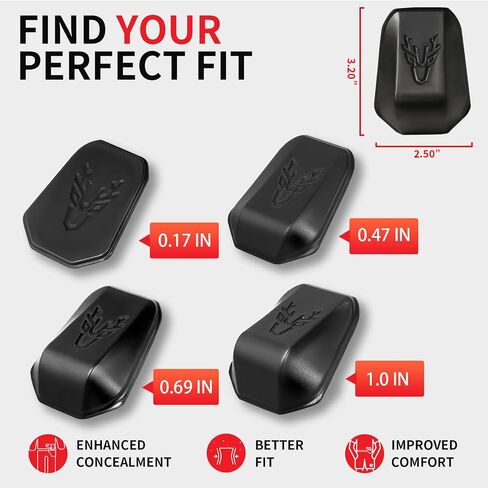 IWB Holster Wedge Kit - وسادة حافظة مريحة ومخفية في 4 مقاسات؛ ملحق Carry Wedge يناسب جميع العلامات التجارية لحافظات الأسلحة in Kuwait