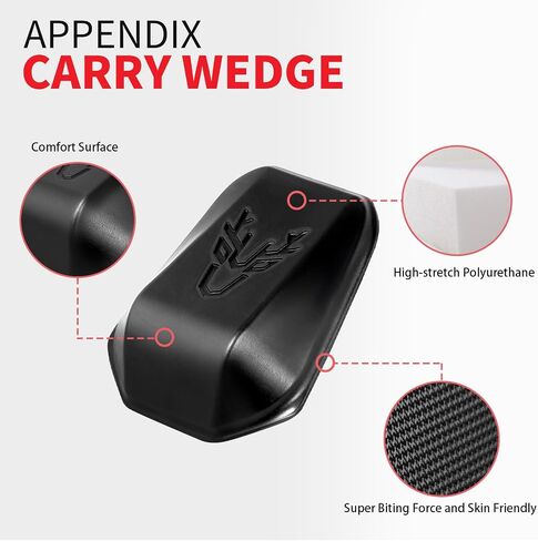 IWB Holster Wedge Kit - وسادة حافظة مريحة ومخفية في 4 مقاسات؛ ملحق Carry Wedge يناسب جميع العلامات التجارية لحافظات الأسلحة in Kuwait