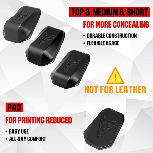 IWB Holster Wedge Kit - وسادة حافظة مريحة ومخفية في 4 مقاسات؛ ملحق Carry Wedge يناسب جميع العلامات التجارية لحافظات الأسلحة in Kuwait
