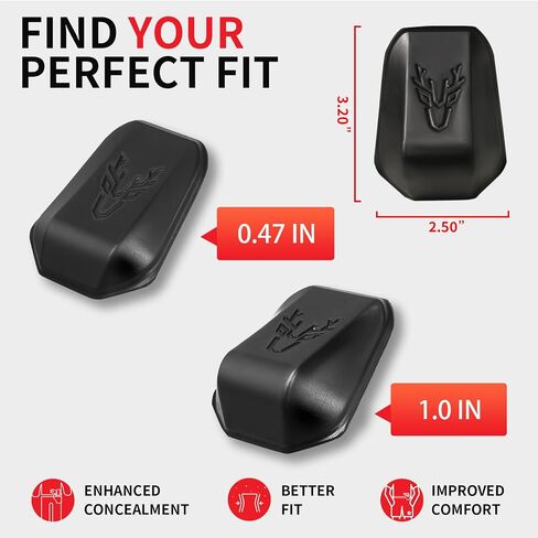 IWB Holster Wedge Kit - وسادة حافظة مريحة ومخفية في 4 مقاسات؛ ملحق Carry Wedge يناسب جميع العلامات التجارية لحافظات الأسلحة in Kuwait
