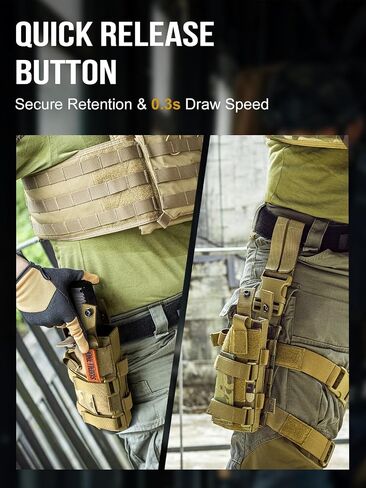 OneTigris Gun Holster حافظة مسدس نايلون لليد اليمنى لمعظم المسدسات متوسطة الحجم كاملة الحجم 1911/17/19/20/21/45 M&P Shield 9 مم مع ملحق أسفل البرميل in Saudi Arabia