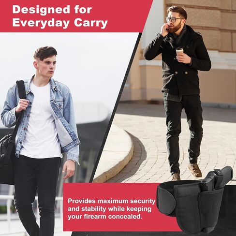 Belly Band Holster for Concealed Carry - Gun Holster for Men & Women, Ambidextrous Design, Double Mag Pouch for Most Pistols and Revolvers in Saudi Arabia