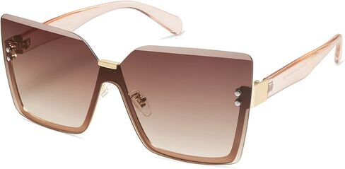 SOJOS Trendy Square Oversized Sunglasses Womens Big Rimless UV400 Ladies Shades SJ1160 in Saudi Arabia