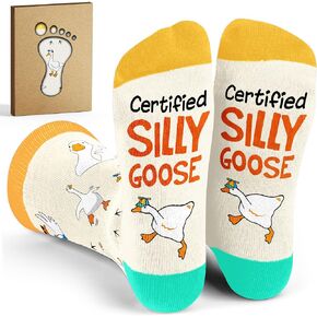 Goose Socks - Silly Goose On The Loose, Funny Christmas Socks For Women, Novelty Giant Funny Design, Mother Goose Themed Gifts For Women, Ideal For Christmas Gifts in Saudi Arabia