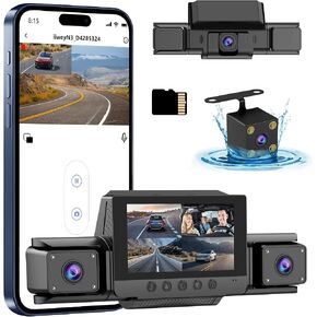 4 Channel Dash Cam 360° View,4K Front and Rear Inside Left Right,Full HD Dash Camera for Cars,Included 32GB Card,Built-in 5G WiFi GPS & APP Control, 3" IPS Screen, 24H Parking Mode in Saudi Arabia