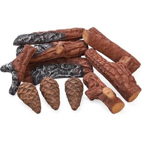 BIOMAND Gas Log for Fireplace, 10 Peice Realistic Ceramic Wood Logs in Saudi Arabia