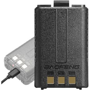 بطارية BAOFENG [قابلة لإعادة الشحن USB-C] بطارية BL-5 1800 مللي أمبير في الساعة لسلسلة UV-5R، منفذ شحن من النوع C، متوافقة مع UV-5R 8W/UV-5R+ Plus/GT-5R/GT-5R PRO/UV-5RA/UV-5RTP/UV-5RX3/BF-F8HP/UV-5G وراديو Pro ثنائي الاتجاه in Kuwait