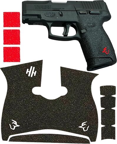 Handleitgrips Gun Grip Tape Compatible with Taurus G2C | Black Textured Rubber Pistol Grip Tape with Inserts Colors Red, Green, or White Gun Accessories Veteran Owned in Saudi Arabia