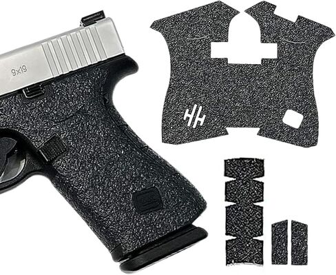 شريط قبضة مسدس Handleitgrips متوافق مع Glock 43x وGlock 48 - شريط قبضة مسدس من ورق الصنفرة الأسود، سهل التركيب، قطع غيار وإكسسوارات البندقية، مملوكة للمحاربين القدامى، صنع في الولايات المتحدة الأمريكية in Kuwait