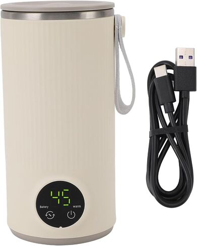 خلاط تسخين الحليب أثناء السفر من SUNGOOYUE، شحن USB مريح، لاسلكي، آمن، مواد عالية الجودة للقهوة، تسخين الحليب حتى 55 درجة مئوية، مثالي للعائلات المسافرة in Saudi Arabia
