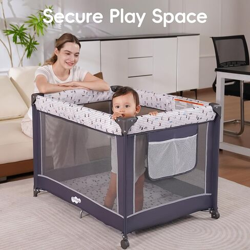Pamo Babe Pack and Play with Bassinet, Portable Playard for Baby in Saudi Arabia