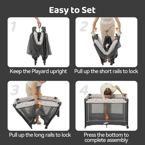 Pamo Babe Pack and Play with Bassinet, Portable Playard for Baby in Saudi Arabia