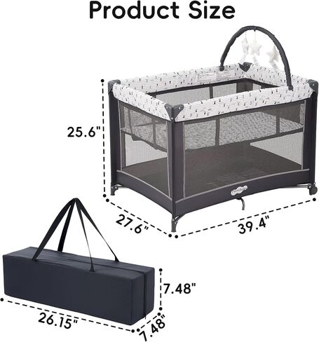 Pamo Babe Pack and Play with Bassinet, Portable Playard for Baby in Saudi Arabia