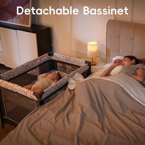 Pamo Babe Pack and Play with Bassinet, Portable Playard for Baby in Saudi Arabia