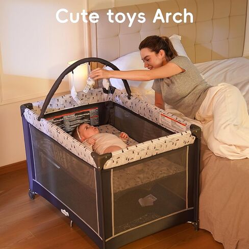 Pamo Babe Pack and Play with Bassinet, Portable Playard for Baby in Saudi Arabia