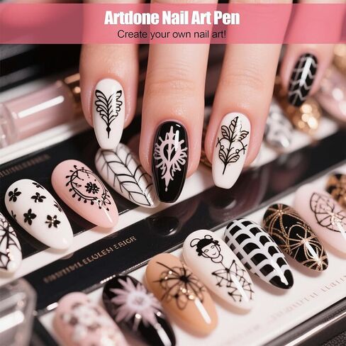 Artdone 31 قطعة من فرش فن الأظافر، مجموعة أدوات فن الأظافر، أدوات تنقيط الأظافر، فرشاة غبار الأظافر، فرش رسم الأظافر للخطوط الطويلة، قلم رسم الأظافر لتصميم الأظافر. in Kuwait