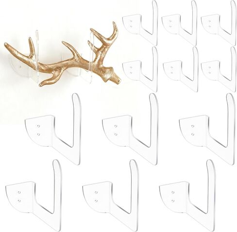 12 Pcs Invisible Shed Deer Antler Mounting Deer Antler Display Stand Holder Clear Acrylic Skull Mount Set for Bear Antelope Skulls Christmas Winter Gifts Decoration in Saudi Arabia