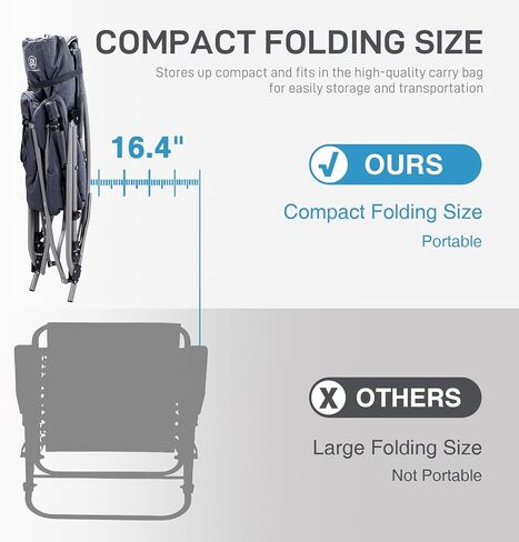 EVER ADVANCED Compact Rocking Camping Chair, Breathable Mesh Folding Rocker for Patio & Lawn, Portable Outdoor Chair with Hard Armrests, Supports 400lbs, Teal in Kuwait