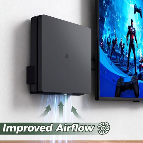 حامل حائط لجهاز PS4 Slim مع تبريد متقدم، حامل حائط عمودي لجهاز PS4، حامل موفر للمساحة لجهاز PS4 Slim، تصميم منخفض المستوى لوحدة تحكم PS4 Slim، ملحقات PlayStation 4 in Kuwait