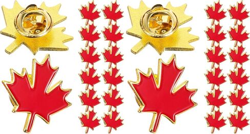 NUOBESTY 20pcs Maple Leaf Brooch Leaf Pin Badge for Canadian Canada Day Clothing Jewelry Lapel Pin Decor Gifts Women Men in Kuwait
