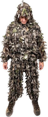 Arcturus 3D Leafy Ghillie Suit -1000 ورقة مقطوعة بالليزر | تمويه خفيف الوزن وجيد التهوية للصيد وكرة الطلاء وAirsoft in Kuwait