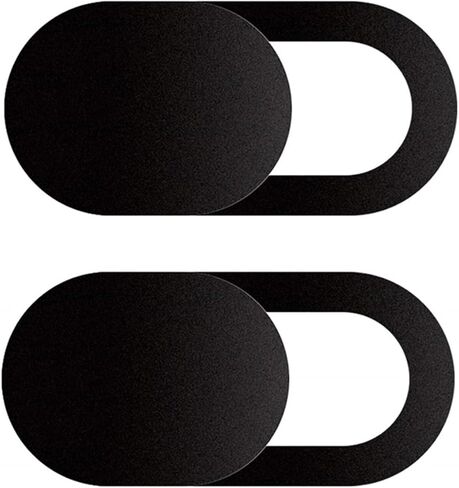 Webcam Cover Slide(2 PCS), Ultra Thin Camera Cover Slide for Camera Privacy Cover Slide for Laptop/Cell Phone/iPad/PC/Tablet, Great for Protect Your Privacy and Security - Black in Saudi Arabia