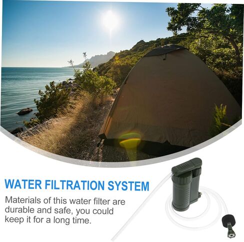 DECHOUS 1pc Portable Emergency Water Filter Pump Water Filtration Device for Camping and Outdoor Use Lightweight and Easy to Carry for Survival Kits and Emergency Preparedness in Saudi Arabia
