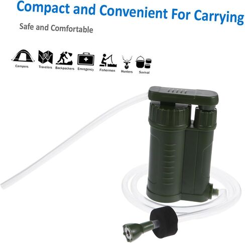 DECHOUS 1pc Portable Emergency Water Filter Pump Water Filtration Device for Camping and Outdoor Use Lightweight and Easy to Carry for Survival Kits and Emergency Preparedness in Saudi Arabia