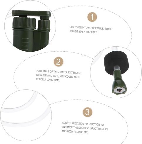 DECHOUS 1pc Portable Emergency Water Filter Pump Water Filtration Device for Camping and Outdoor Use Lightweight and Easy to Carry for Survival Kits and Emergency Preparedness in Saudi Arabia