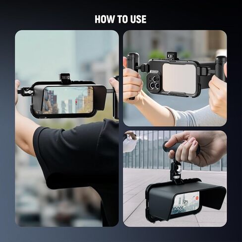 NEEWER Sun Shade متوافق مع قفص هاتف iPhone 16 Pro Max (PA074) فقط، غطاء شمسي مغناطيسي سريع التحرير مضاد للوهج وواقي انعكاس للتصوير الفوتوغرافي المحمول في الهواء الطلق، PA094 in Kuwait