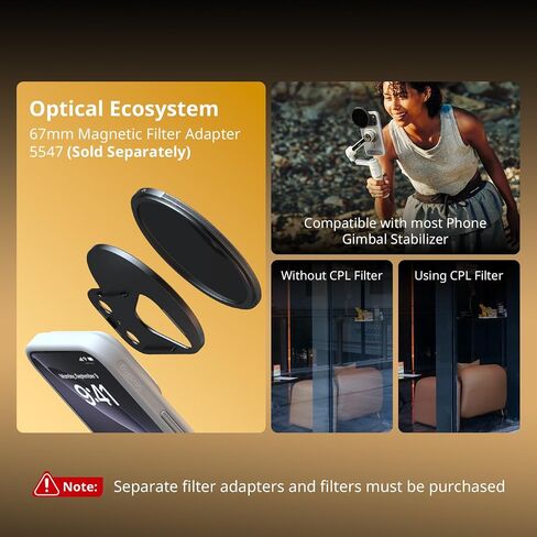 طقم حافظة هاتف SMALLRIG FilMov لهاتف iPhone 17 Pro، حافظة مغناطيسية مع مسند قابل للتعديل، لوحة خلفية للعدسة، دعم MagSafe، لمثبت الهاتف Gimbal، لـ DJI، لـ Insta360، White-5550 in Saudi Arabia