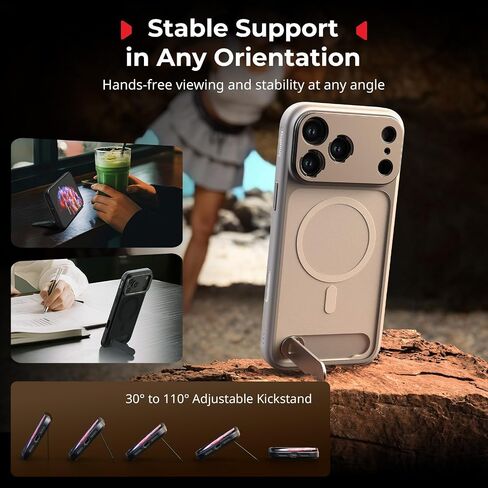 طقم حافظة هاتف SMALLRIG FilMov لهاتف iPhone 17 Pro، حافظة مغناطيسية مع مسند قابل للتعديل، لوحة خلفية للعدسة، دعم MagSafe، لمثبت الهاتف Gimbal، لـ DJI، لـ Insta360، White-5550 in Saudi Arabia