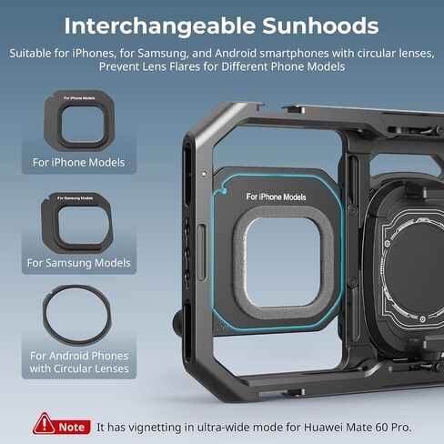 SMALLRIG 67mm Threaded Filter Adapter with Detachable Sun Hoods for Universal Phone Cage 4704/4597/5275/5276/4299B,for iPhone, for Samsung & Smartphones - 5277 in Saudi Arabia