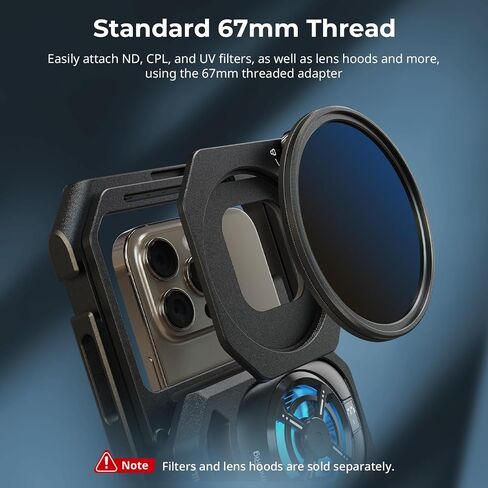 SMALLRIG 67mm Threaded Filter Adapter with Detachable Sun Hoods for Universal Phone Cage 4704/4597/5275/5276/4299B,for iPhone, for Samsung & Smartphones - 5277 in Saudi Arabia