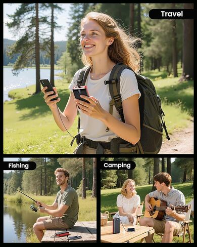 شاحن محمول باور بانك بقدرة 50000 مللي أمبير في الساعة بقدرة 22.5 وات للشحن السريع، حزمة بطارية خارجية USB C مع 3 مخارج ومدخلين شاشة رقمية لهواتف iPhone 17/16/15/14/13/12 وسامسونج وغيرها باللون الأسود in Kuwait