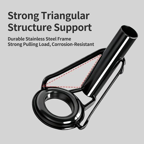 طقم إصلاح طرف قضيب الصيد 8 قطعة نصائح قضيب الصيد دليل الفولاذ المقاوم للصدأ ومجموعة استبدال حلقة السيراميك لقضبان الصيد in Kuwait