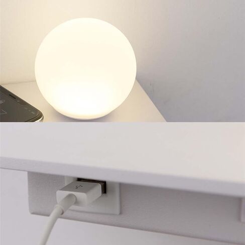 LED Wall Lights with switchable and USB Charging Port Ball with swivelling Reading lamp 3W + 5W with Shelf Bedside lamp for Bedroom Living Room Hotel,White in Saudi Arabia