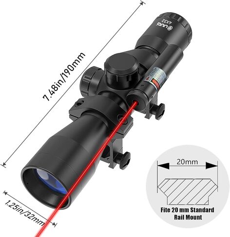 UUQ التكتيكية 4X32 المدمجة .223 .308 نطاق Rangefinder شبكاني / ث 20 مم Picatiny أو 11 مم حلقة تتوافق in Kuwait