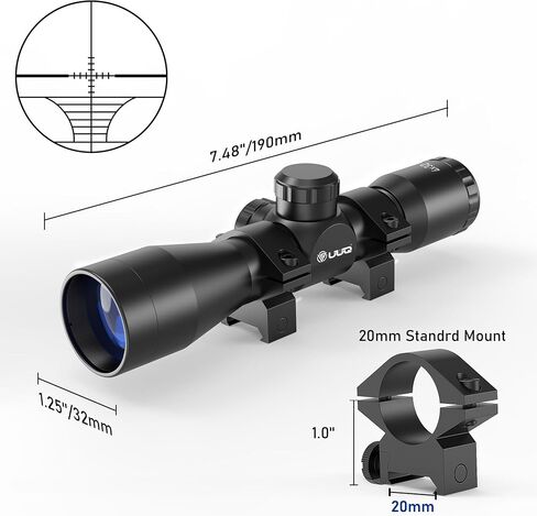 UUQ التكتيكية 4X32 المدمجة .223 .308 نطاق Rangefinder شبكاني / ث 20 مم Picatiny أو 11 مم حلقة تتوافق in Kuwait
