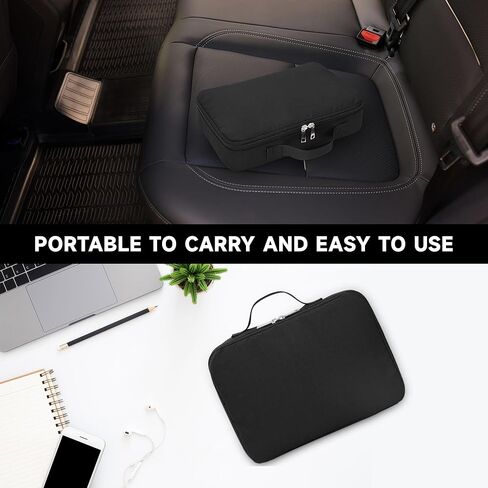 Pistol Safe, Portable Travel Car Gun Safe, Gun Box for Handguns with Key Lock, Gun Safes with Handbag for Car, Home, Travel in Kuwait