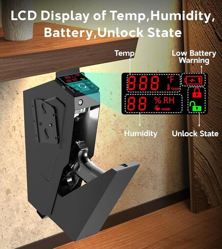 Quick-Access Mounted Nightstand Handgun Gun Safe,Auto Open Lid Smart Pistol Safe with Keypad Lock/Key Lock (QG8002E Keypad) in Saudi Arabia