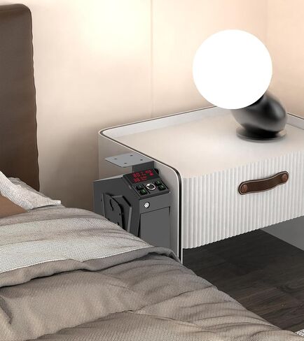 Quick-Access Mounted Nightstand Handgun Gun Safe,Auto Open Lid Smart Pistol Safe with Keypad Lock/Key Lock (QG8002E Keypad) in Saudi Arabia