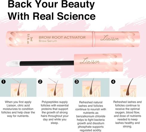 Liaison Lash Bond Eyelash Growth Serum - Natural Peptide Lash Boost & Enhancer for Longer, Fuller, & Thicker Lashes - Vegan, Cruelty Free, Paraben Free, Talc Free & Irritation Free Formula in Saudi Arabia