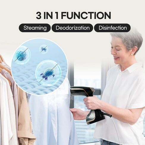 HuBDIC Steamer for Clothes, Portable Handheld Clothing Steamer with 250ML(8.81OZ) Big Capacity, Fabric Steamer 1500 Watts, Fast 25 Seconds Heat-up, Lightweight Fabric Steam Iron for Home and Travel in Saudi Arabia